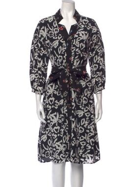 Tanya Taylor Black Dress with Red and Blue Floral Accents